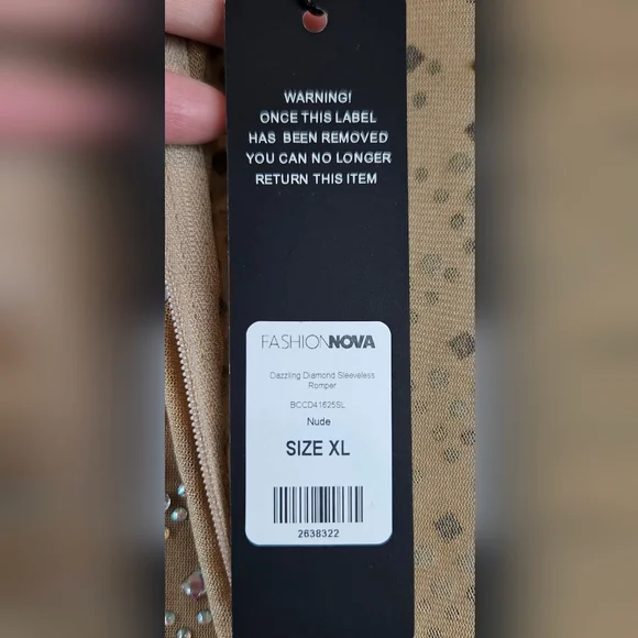 Fashion Nova Bejeweled Nylon Romper Xl Cocktail Party Sexy Dance Valentines - Picture 8 of 10